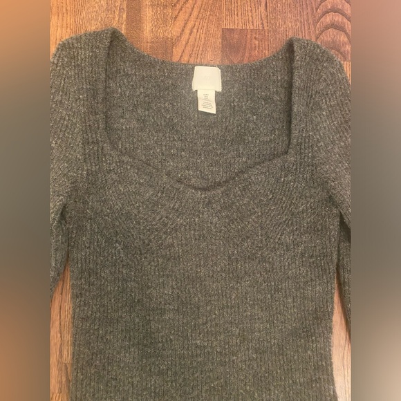 H&M dark grey rib knit dress size S - Picture 2 of 3